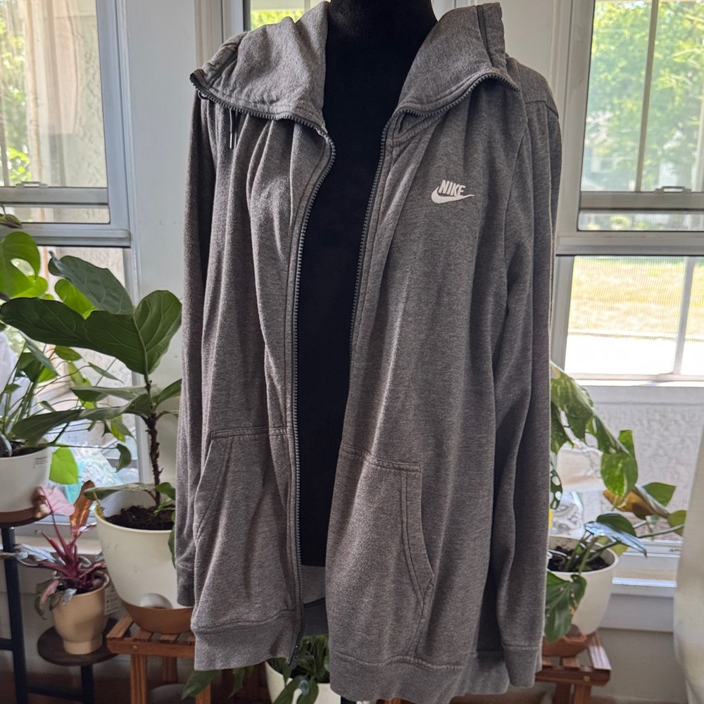Nike Women's Charcoal Full-Zip cowl neck sweatshirt